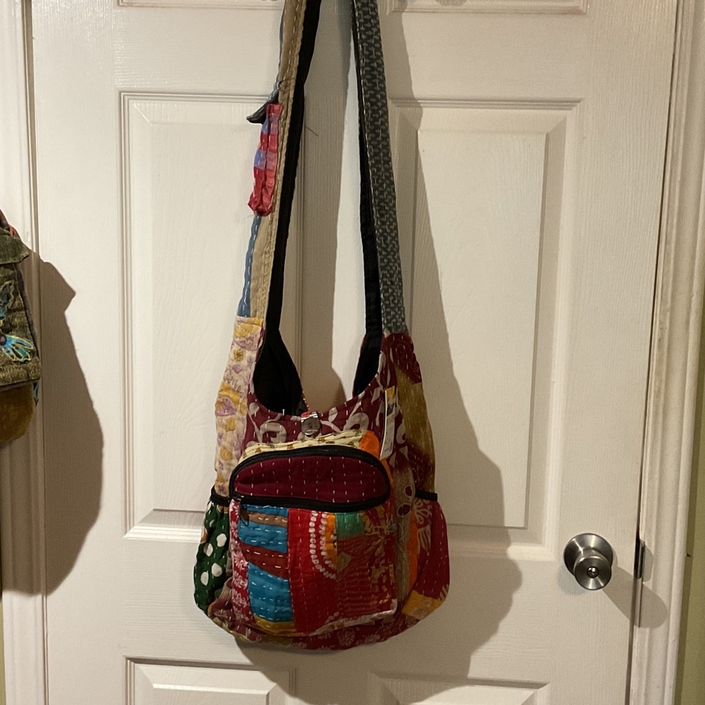 NWT Kantha Patchwork Multicolor Crossbody Bag - B… - image 1